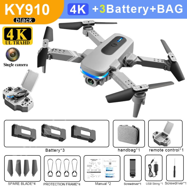 2021 New KY910 Mini Drone 4k Hd Camera profesional Rc Drones Wifi Fpv Toy Outdoor Rc Quadcopter Fixed height Drones Boy For Toys