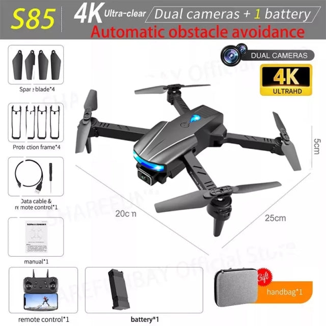 New S85 Pro Rc Mini Drone 4k Profesional HD Dual Camera Fpv Drones With infrared obstacle avoidance Rc Helicopter Quadcopter Toy