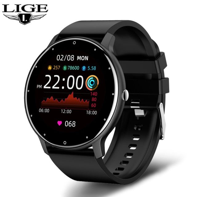LIGE 2022 Fashion Smart Watch Men Fitness Bracelet Heart Rate Blood Pressure Monitoring Sports Tracker Smartwatch Gift for Women