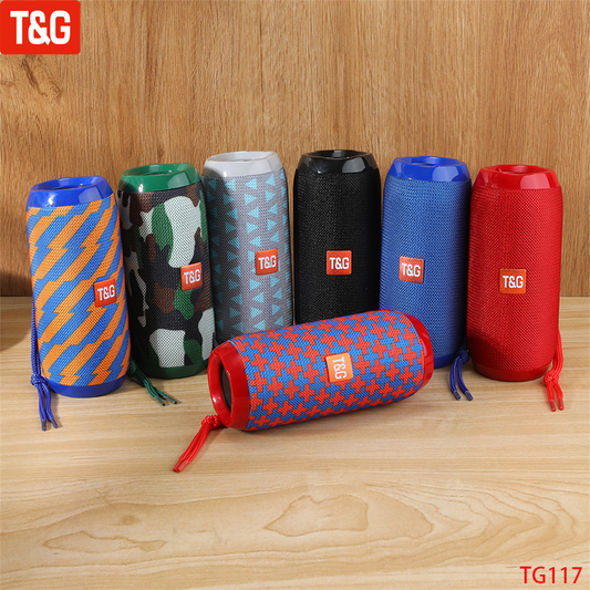 T&amp;G TG117 Portable Bluetooth Speaker Wireless Bass Column Waterproof Outdoor Music Vibro Speakers TF Card Subwoofer Loudspeaker