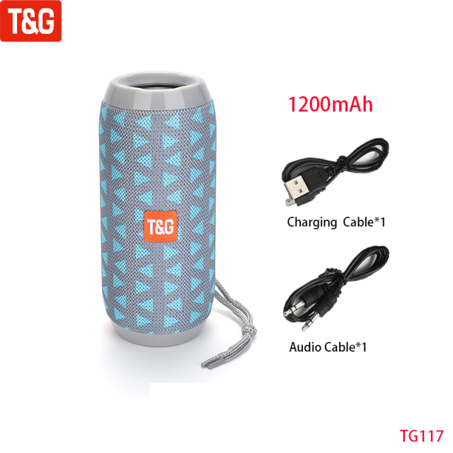 T&amp;G TG117 Portable Bluetooth Speaker Wireless Bass Column Waterproof Outdoor Music Vibro Speakers TF Card Subwoofer Loudspeaker