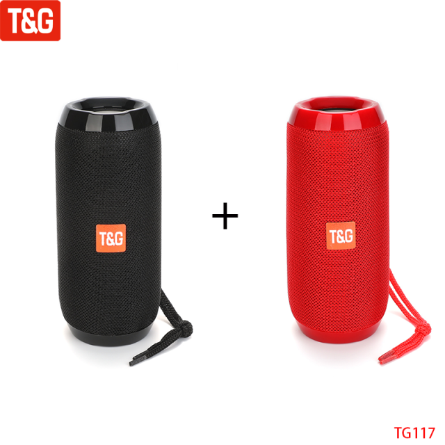 T&amp;G TG117 Portable Bluetooth Speaker Wireless Bass Column Waterproof Outdoor Music Vibro Speakers TF Card Subwoofer Loudspeaker