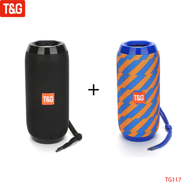 T&amp;G TG117 Portable Bluetooth Speaker Wireless Bass Column Waterproof Outdoor Music Vibro Speakers TF Card Subwoofer Loudspeaker