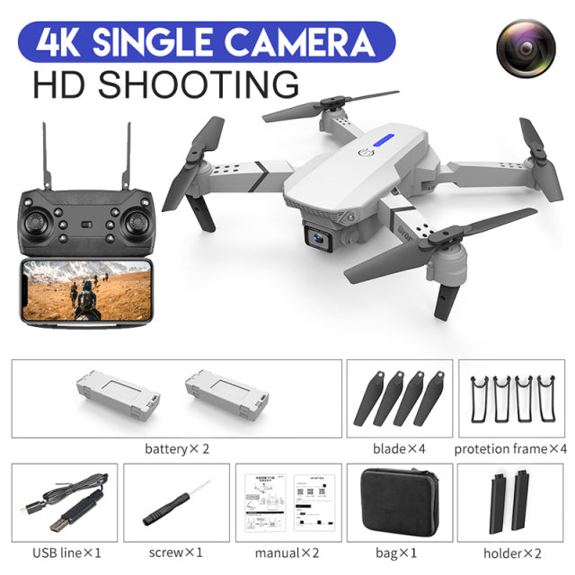 2022 NEW E88 Mini Drone 4K HD Daul Camera With Wifi FPV Portable Foldable Remote Control Drones Rc Quadcopter Camera Dron Toys