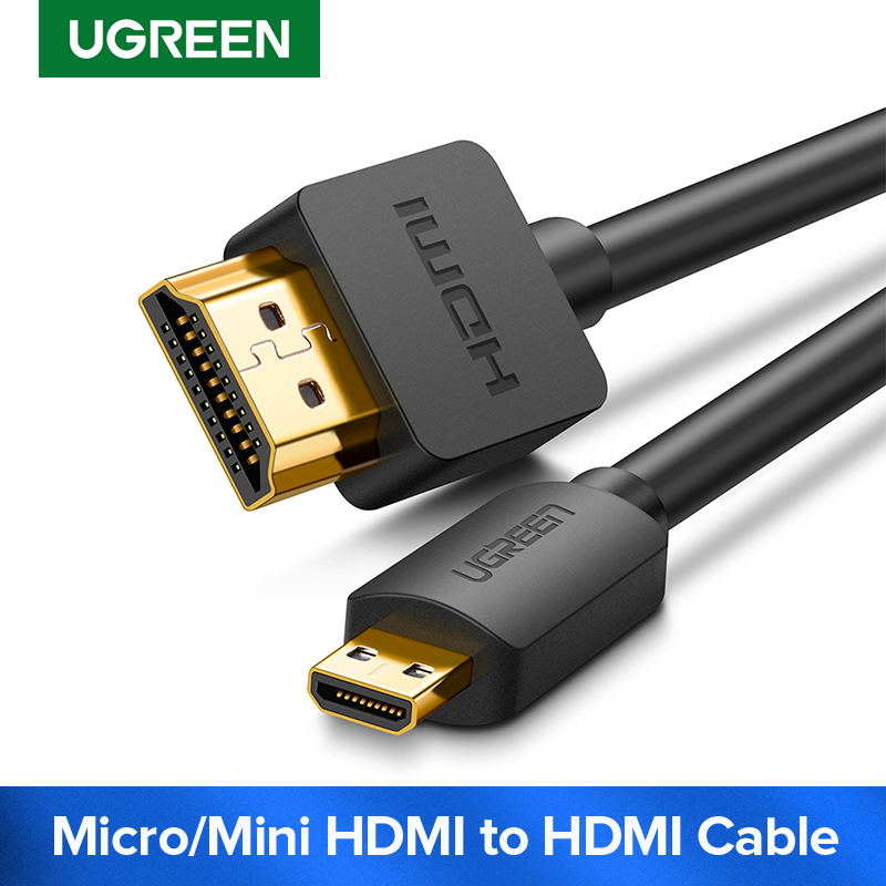 Ugreen Micro HDMI 4K/60Hz 3D Effect Micro Mini HDMI to HDMI Cable Male to Male For GoPro Sony Projector 1m 1.5m 2m 3m Mini HDMI