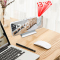 FM Radio LED Digital Smart Alarm Clock Watch Table Electronic Desktop Clocks USB Wake Up Clock with 180° Time Projector Snooze