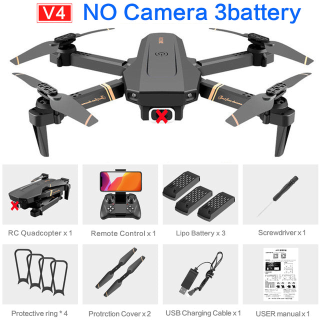 4DRC V4 WIFI FPV Drone WiFi live video FPV 4K/1080P HD Wide Angle Camera Foldable Altitude Hold Durable RC Quadcopter