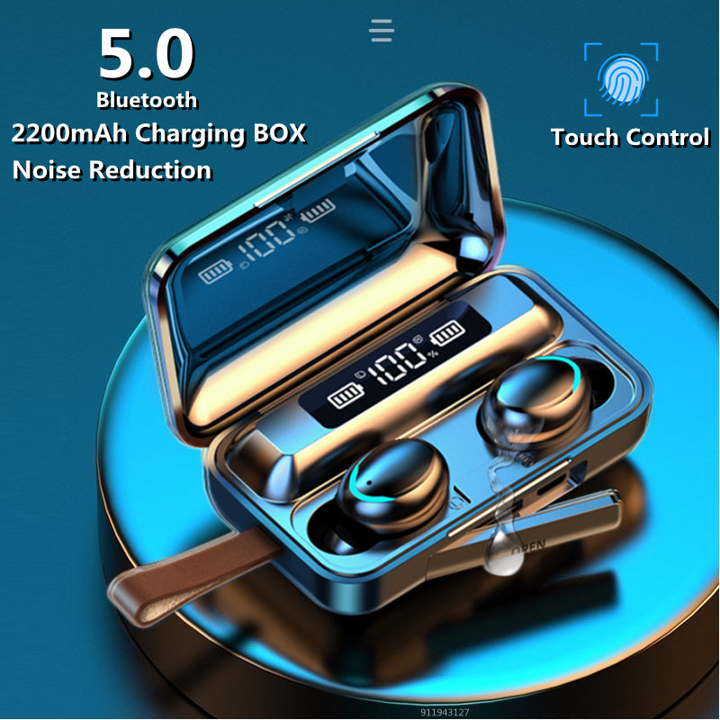 TWS Wireless Bluetooth Earphones LED Charging Box Wireless Headphone Deep Bass Stereo Sports Waterproof Headsets W/Mic