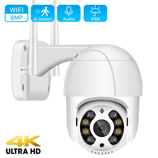 8MP 4K Wireless PTZ Camera HD 1080P Color Night Vision Wifi IP Camera Outdoor H.265 5MP Ai Auto Tracking CCTV Surveillance Cam