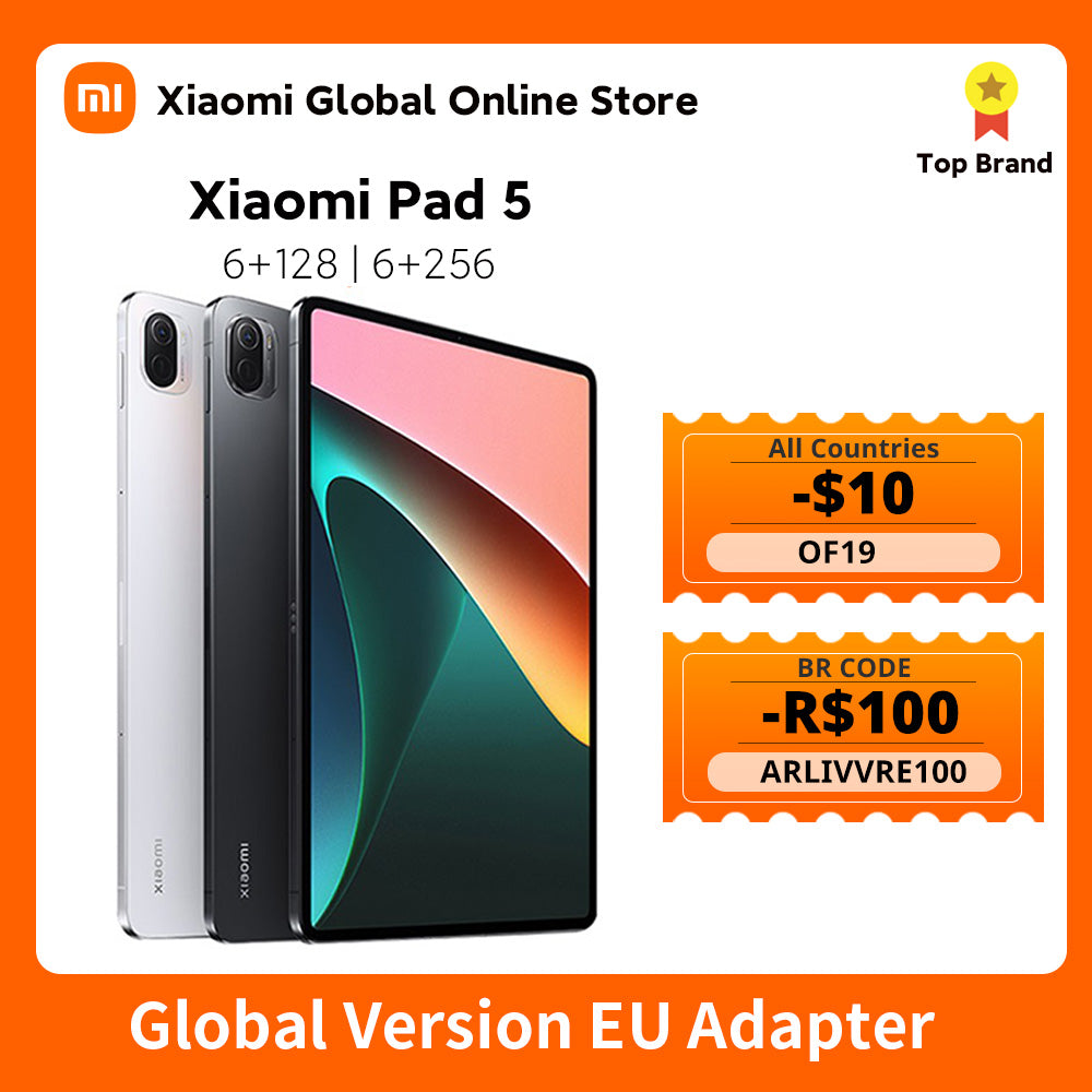 Global Version Xiaomi Pad 5 6GB+128GB / 6GB+256GB 11&#39;&#39; WQHD+ 120Hz Display Snapdragon 860 4 Stereo Speakers 8720mAh MI tablet 5