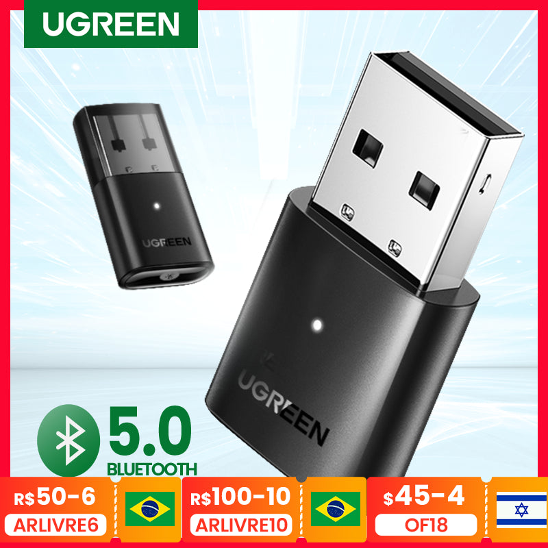 UGREEN USB Bluetooth 5.0 Dongle Adapter 4.0 for PC Speaker Wireless Mouse Music Audio Receiver Transmitter aptx Bluetooth 5.0