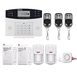 LCD Display Wireless GSM Alarm System Russian and English Spanish French voice SMS and Smoke Sensor Home Security Alarm System