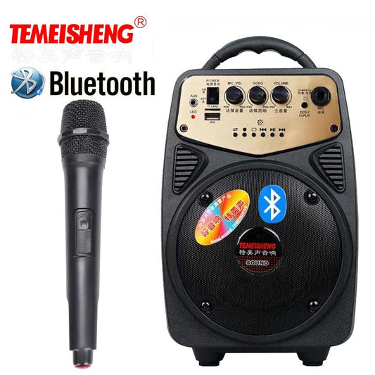 High Power Bluetooth Loudspeaker Wireless Microphone Amplifier Portable Speaker Lithium Battery Support TF Card USB Play Column