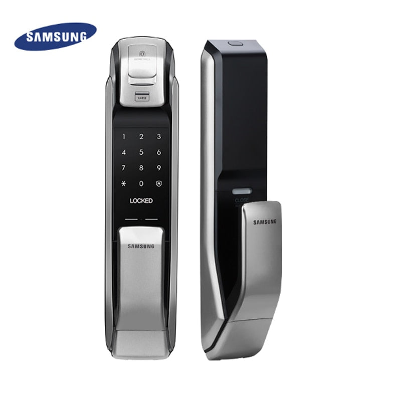 SAMSUNG SHP-DP728 Keyless BlueTooth Fingerprint PUSH PULL Two Way Digital Door Lock English Version Big Mortise Three Colors